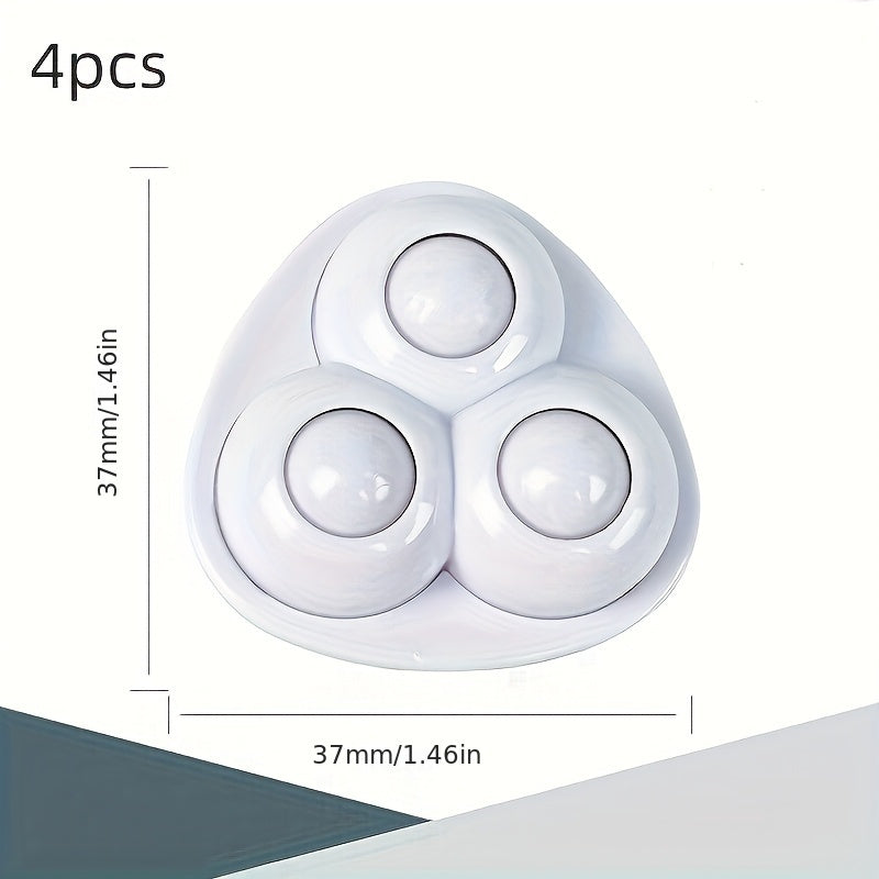 TEMU 4pcs Heavy-duty Adhesive Caster Set - , 360° Rotation Wheels For Furniture, Storage Boxes & Trash Cans - Damage-free On Wood Floors