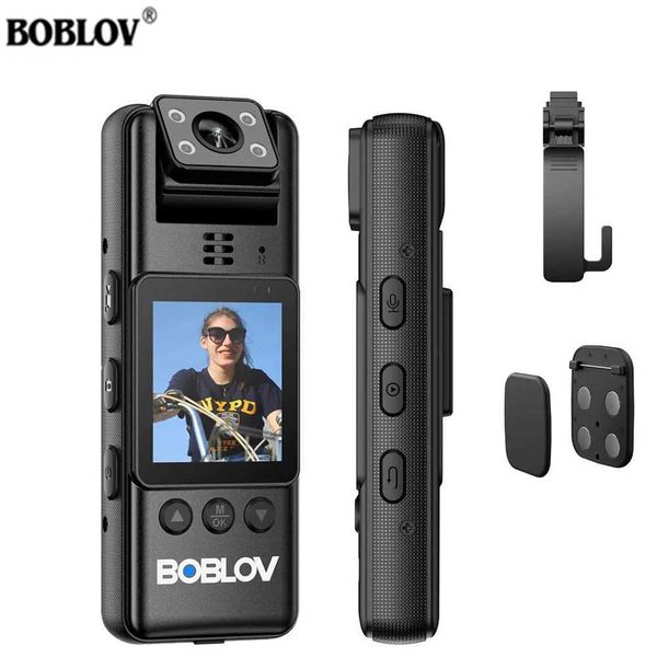 Sports Action Video Cameras BOBLOV A23 Infrared Night Vision Mini Camera 1080P 180 Rotating Lens Video Recorder Small Camcorder Police BodyC