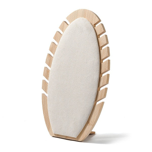 Organizador de collares de madera con soportes de exhibición de terciopelo