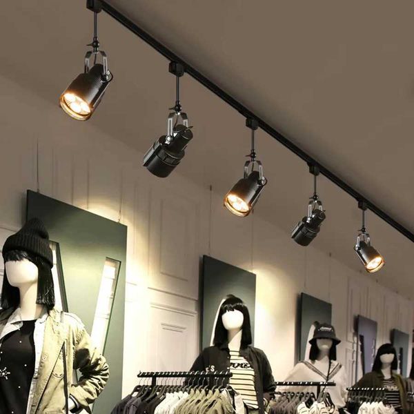 1 Piece Loft Industrial E27 LED Track Light 2-Wires LED Track Rail Ceiling Spotlight For Clothing Shop Bar Restuarant DecorCL240730