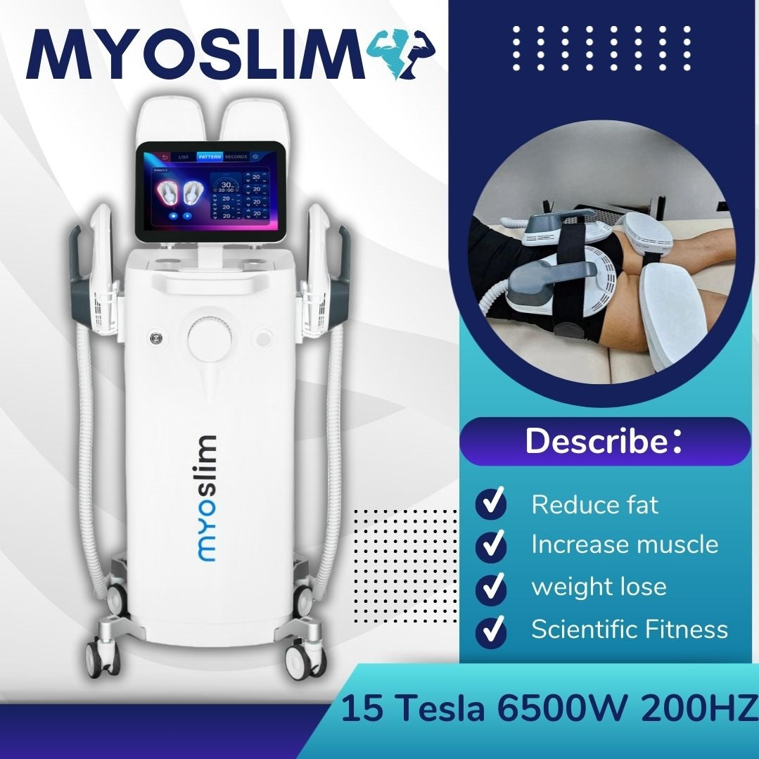 MYOslim NEO EMS Body Sculpt Weight Lose 15 Tesla 6500W HI-EMT Muscle Stimulate body Slimming Sculpting Fat Reduction Suitable for Beauty Salons or S