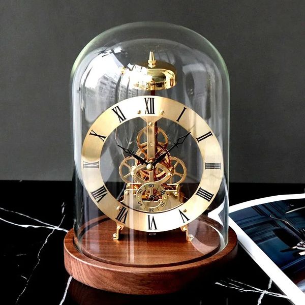 Mechanical Desk Clock Metal Wood Office Table Tabletop y Interior Clocks Aesthetic Bedroom Decoration Accessories 250107