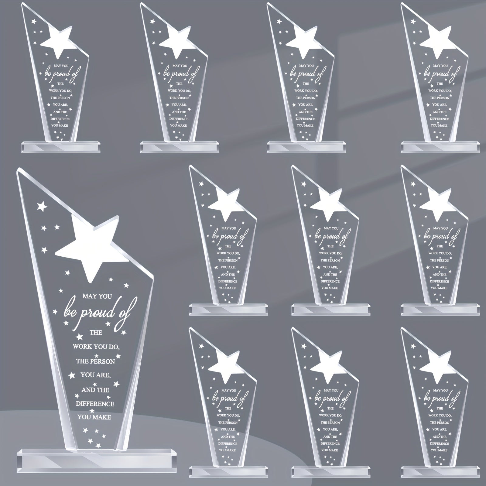 TEMU 10pcs Trophy Employee Appreciation Awards For Coworker Acrylic Thank You Trophy Of The Work Sign Prizes For Adults Retirement Goodbye Farewell