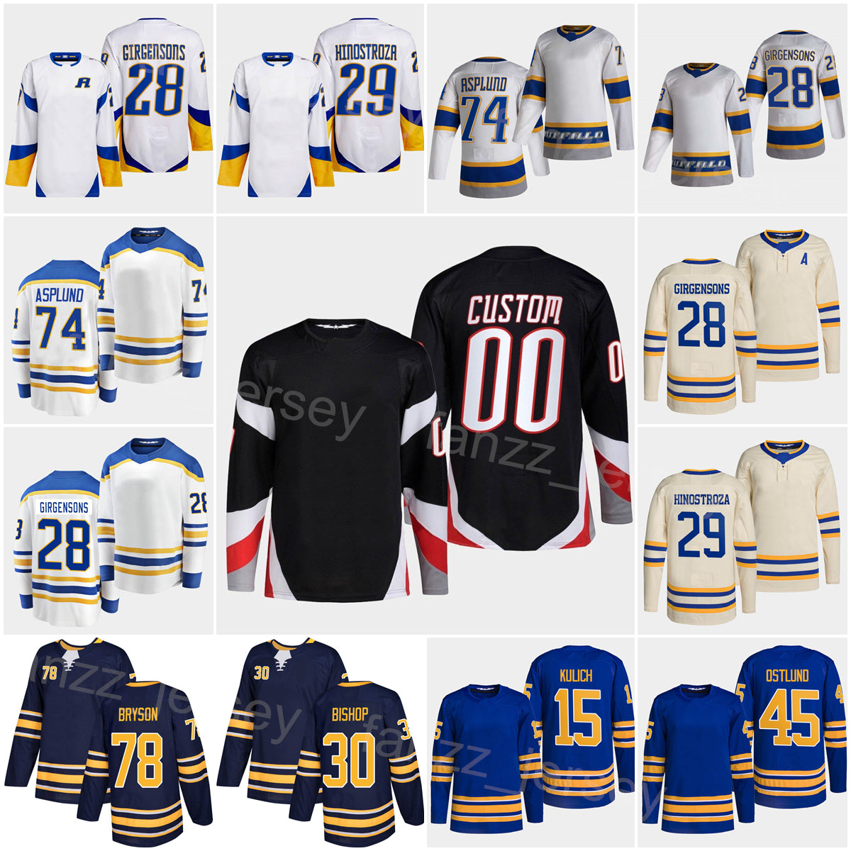 2023 Reverse Retro Hockey 29 Vinnie Hinostroza Jersey Heritage Classic 30 Ben Bishop 93 Matthew Savoie 45 Noah Ostlund Jiri Kulich Rasmus Asplund Ze