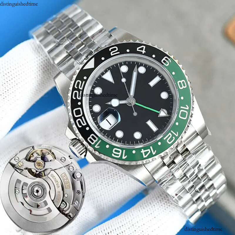 Pepsi gmt batman mens watch batgirl man watches 40mm 3285 movement 904l jubilee bracelet ceramic bezel black dial root beer Left-handed Male wristwa