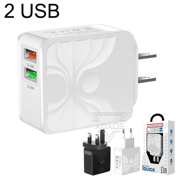 Dual USB Wall Adapter 3.1A Mobile Phone Chargers EU US UK Adapted For iphone Samsung Smart phone