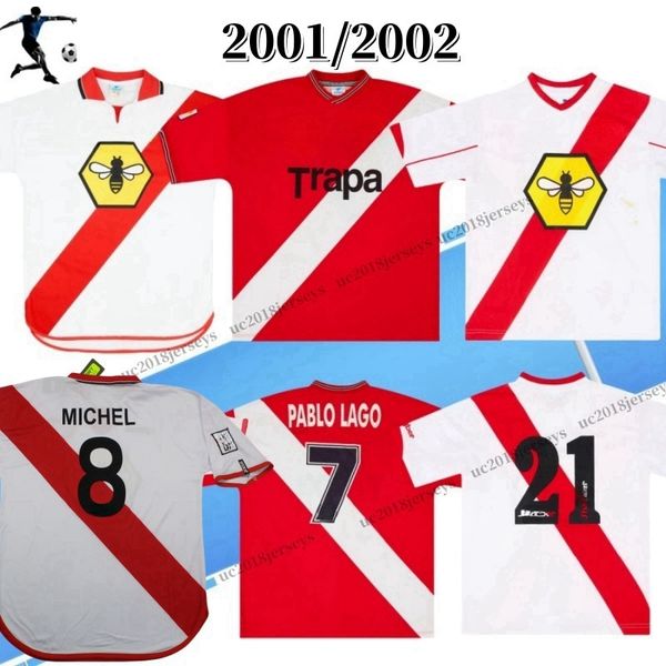 2001 2002 Vallecan home Retro soccer jerseys 01 02 MICHEL 8 home classic football shirts