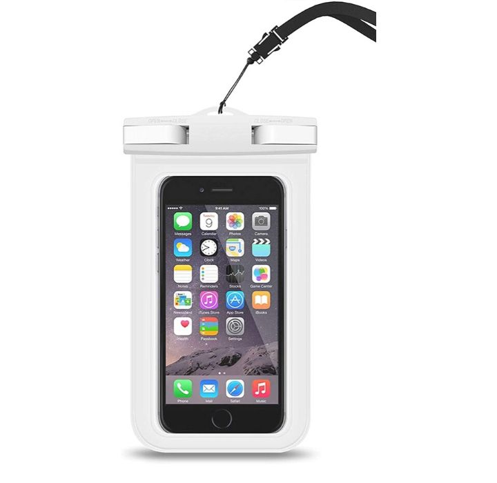 Universal Waterproof Pouch for Smartphones up to 6.9" (2-Pack) - White