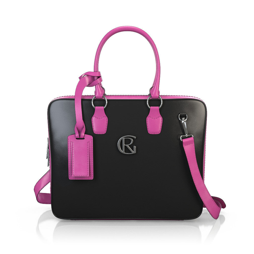 Laptoptasche für Damen aus Naturleder Magenta Rosa - Selbst gestalten - GIROTTI 56659