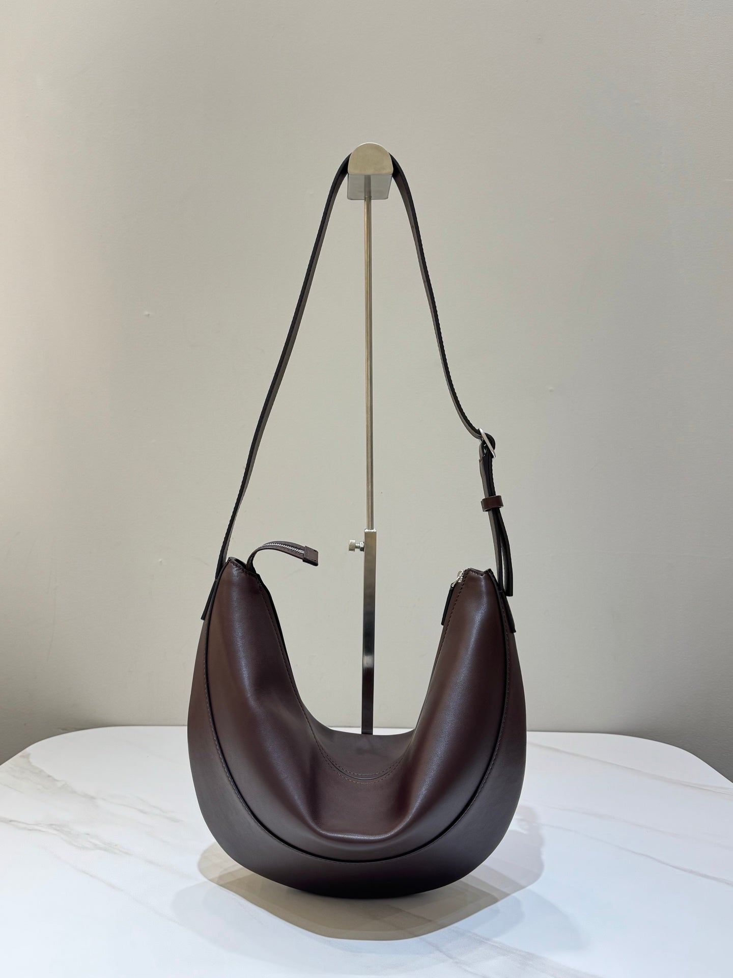 Jouve Crescent crossbody Saddle with lambskin lining Handle and Knitting Perfect Real leather best quality handbag women bag