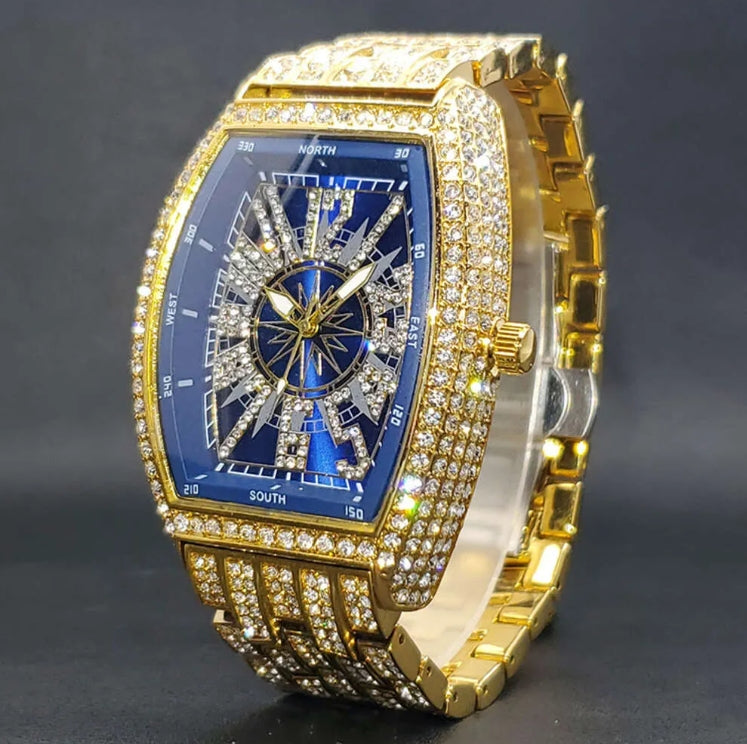 Tester high-grade Customize Iced Out VVS Moissanite Dia Hip-Hop Watch All dial work Quartz Watch high quality Top luxury Brand chronograph clock men