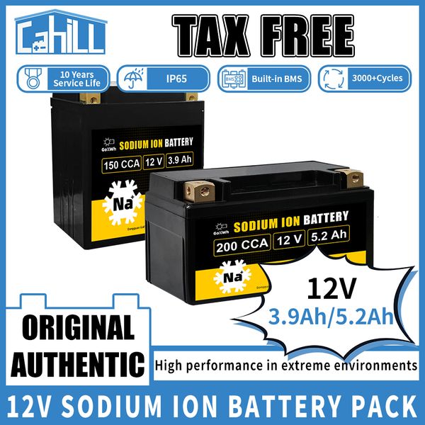 NEW 12V 3.9AH 5.2AH Sodium ion Motorcycle starting battery GradeA Rechargeable Na ion Battery For Motorcycle ATV Scooter Jet Ski