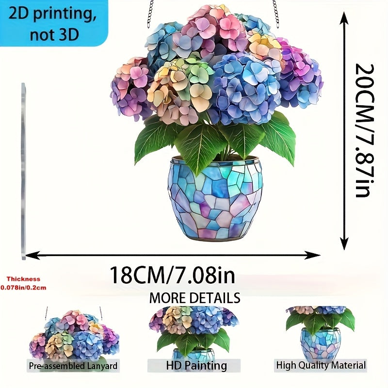 TEMU 2d Flat, 1pc 2d Flat Printed Vase Sun - 7.8"x7.08" Colorful Stained Glass-style Decorative Sign, Fun Birthday & Anniversary Gift, Home & Garden