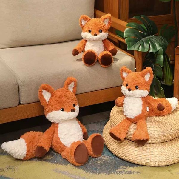 Doll 35-50cm New Kaii Fox Plush Toys Stuffed Lovely Soft Cuddly Baby Plushie Doll Toy for Girls Gift Decor Z241111