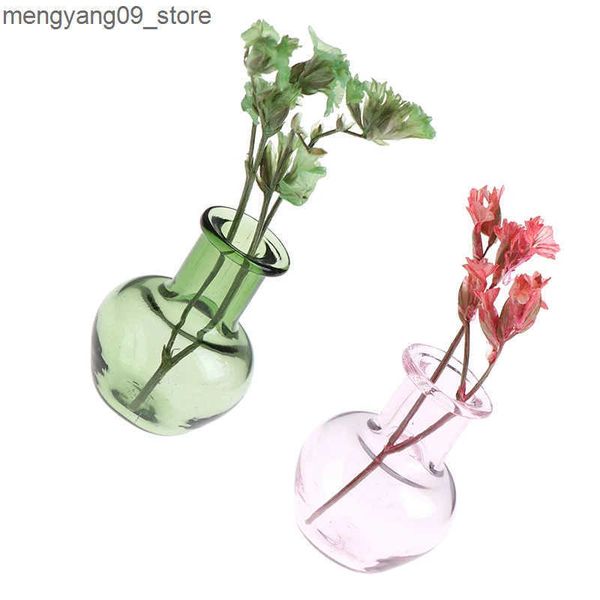 Vases Glass 1 12 Dollhouse Miniature Toy Porcelain Decoration Vase Pot J241210