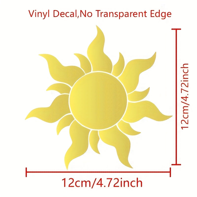 TEMU 1pc Princess Vinyl Car Sticker - Waterproof, Removable Sun Pattern Decal For Girls, Cute Car Window & Bumper Decoration, , Irregular Shape,