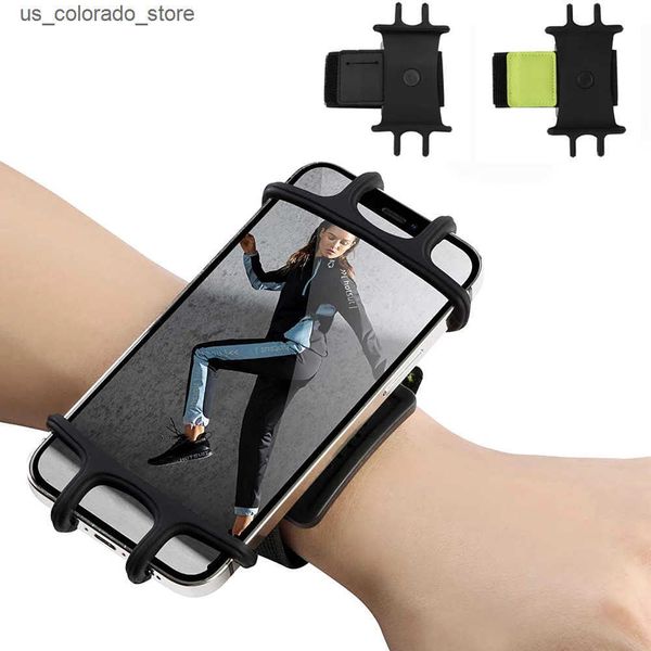 Cell Phone Mounts Holders Mobile Phone Universal Wrist Phone Holder 360Rotation Cradle Wristband Outdoor Gym Running Suitable for Mobile Pho