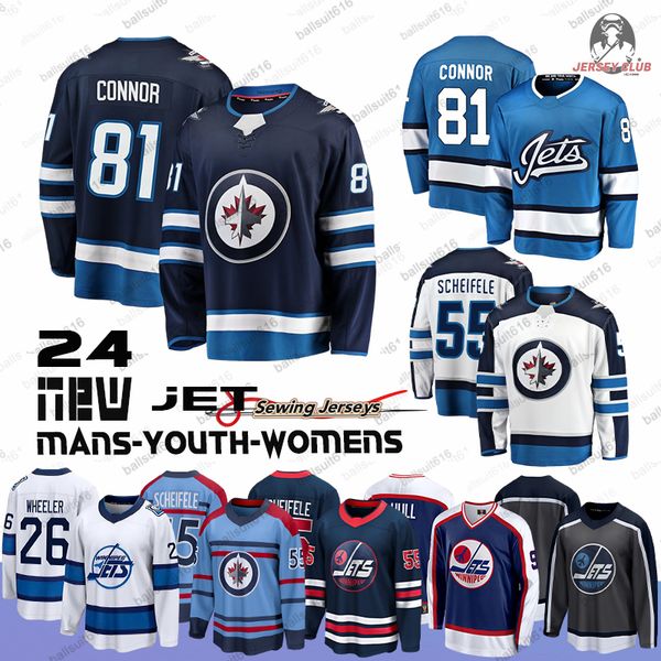 81 Kyle Connor Winnipeg Jets jerseys Reverse Retro hockey jersey 55 Mark Scheifele Josh Morrissey Blake Wheeler Nikolaj Ehlers Gabriel Vilar