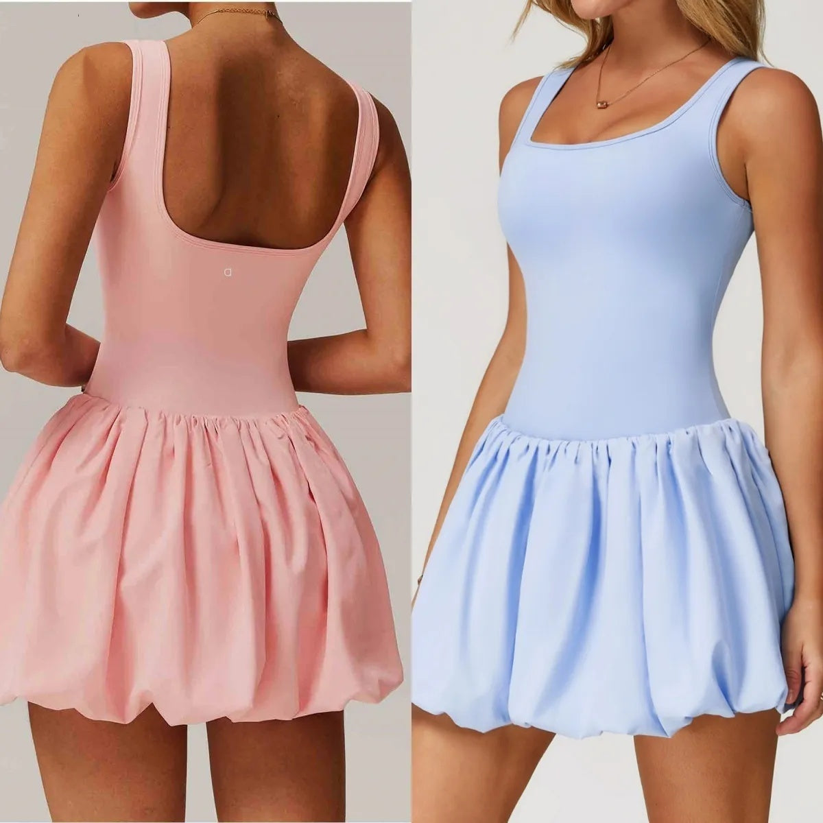 A973 Breathable Women Athletic Skirt Set Female Exercise Gear Combining Top and Skirts - Ideal for Fitness Activities like Jogging & Playing Tennis