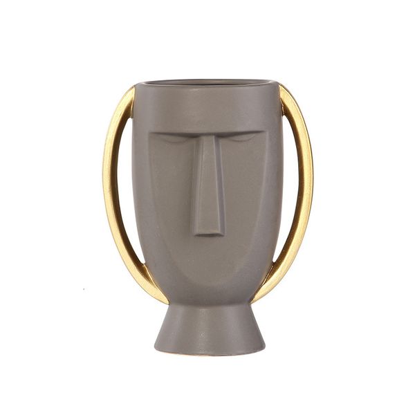 Head Face Ceramic Vase Creative Simple Modern Home Crafts Soft Decoration Ornaments