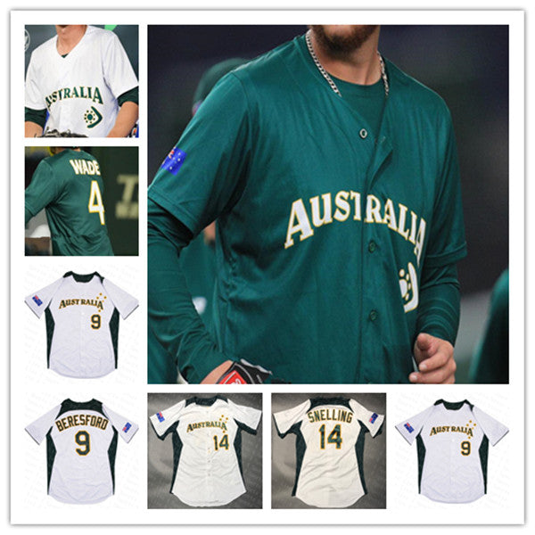 2013 Team Australia Baseball Jersey Robbie Glendinning Alex Hall Tim Kennelly Robbie Perkins Rixon Wingrove Darryl George Ulrich Bojarski Aaron Whit