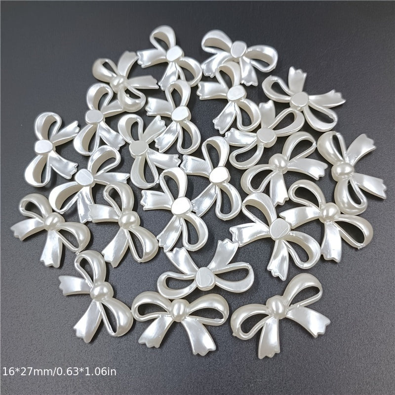 TEMU 50pcs Elegant Acrylic Bow Beads For , Keychains & Phone Case Decorations - Assorted Sizes (11.5*14mm To 16*27mm) With Glossy Finish, Charms For