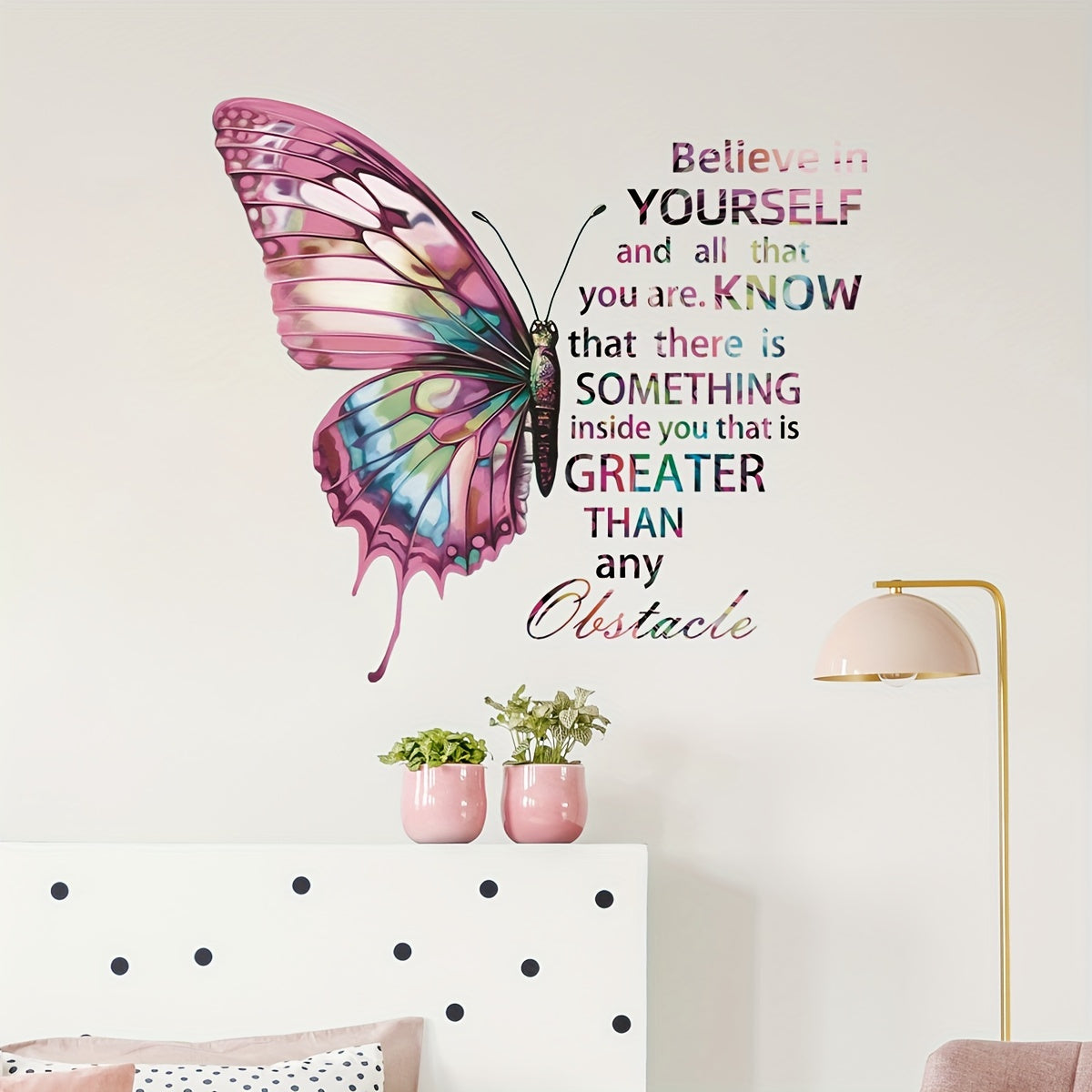 TEMU Inspirational Wall Decal With Motivational Quote - Removable Self-adhesive Vinyl Sticker, Colorful Decor For Bedroom, Classroom, , Decor,