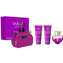 Versace Dylan Purple EDP 100ml Gift Set, Body Lotion 100ml, Shower Gel 100ml and Cosmetic Bag