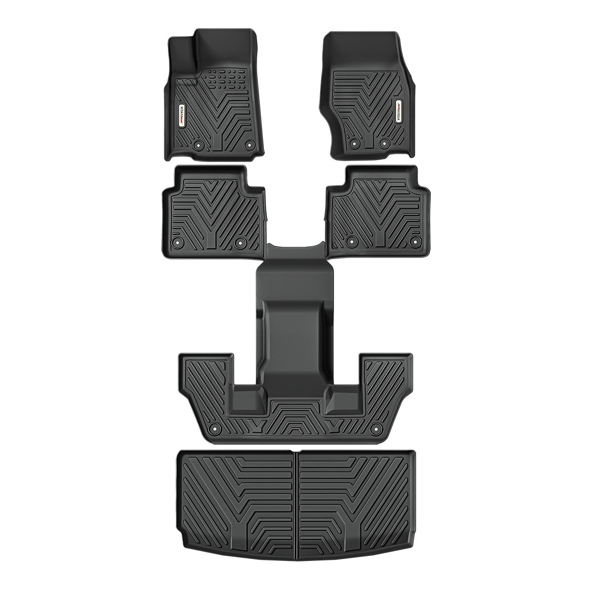 Floor Mats & Cargo Liner Fit for Jeep Grand Cherokee L 2021-2025 6 Seat for 1-3 Rows and Trunk Full Set Mats Automotive(Without Center Console)