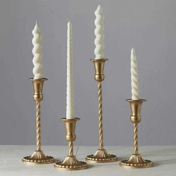 Candle Holders Metal Candlestick Ornaments Golden Tall Candle Cup Wedding Decoration Candle Holder Candlelight Dinner Candle Holder J241114