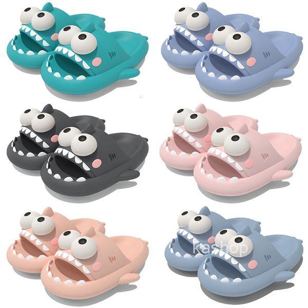Summer shark slipper shoes black grey blue pink cyan mens womens breathable antiskid sandals sneakers size 35-44 GAI