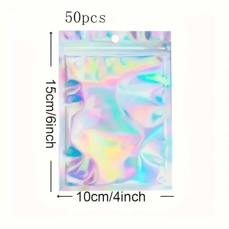 TEMU 50 Resealable Candy Packaging Bags | Anti-odor Zipper Seal + Transparent Window Design | Food-grade Safe Material Suitable For