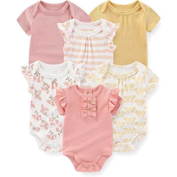 Fashion Baby Boy Girl Bodysuits 6-Pack Casual Cotton Soft Infants Outfit New born ClothesC250110