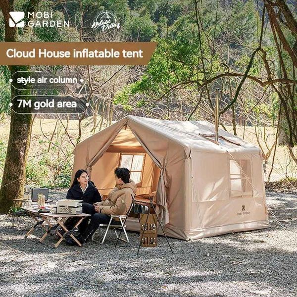 Tents and Shelters Mobi Garde Outdoor Camping Inflatable Tent 3-4 People Tent 7 Large Space 600D Oxford Cloth Waterproof Air Pillar Tent wit