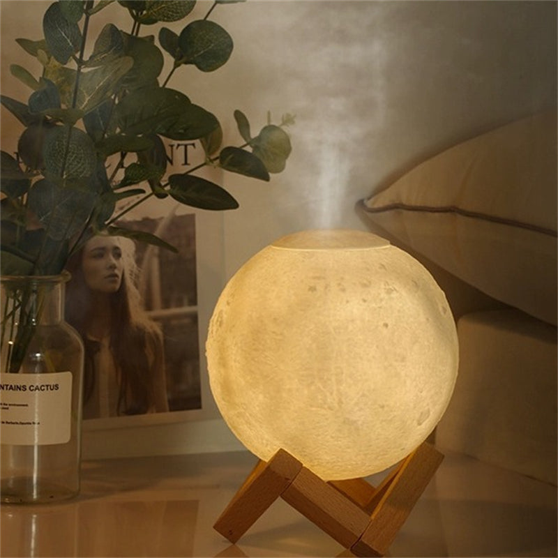 Cute Colorful Moon Shape Ultrasonic Humidifier Desktop Aroma Diffuser Fragrance Mist Spraying Diffuses Into Bedroom Bathroom Toilet Deodorant Aromat