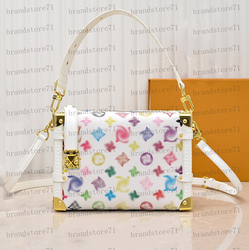 Trunk white wer small box shoulder bag urious designer fashionable genuine leather women&#039;s men&#039;s wallet handbag crossbody bag. M369