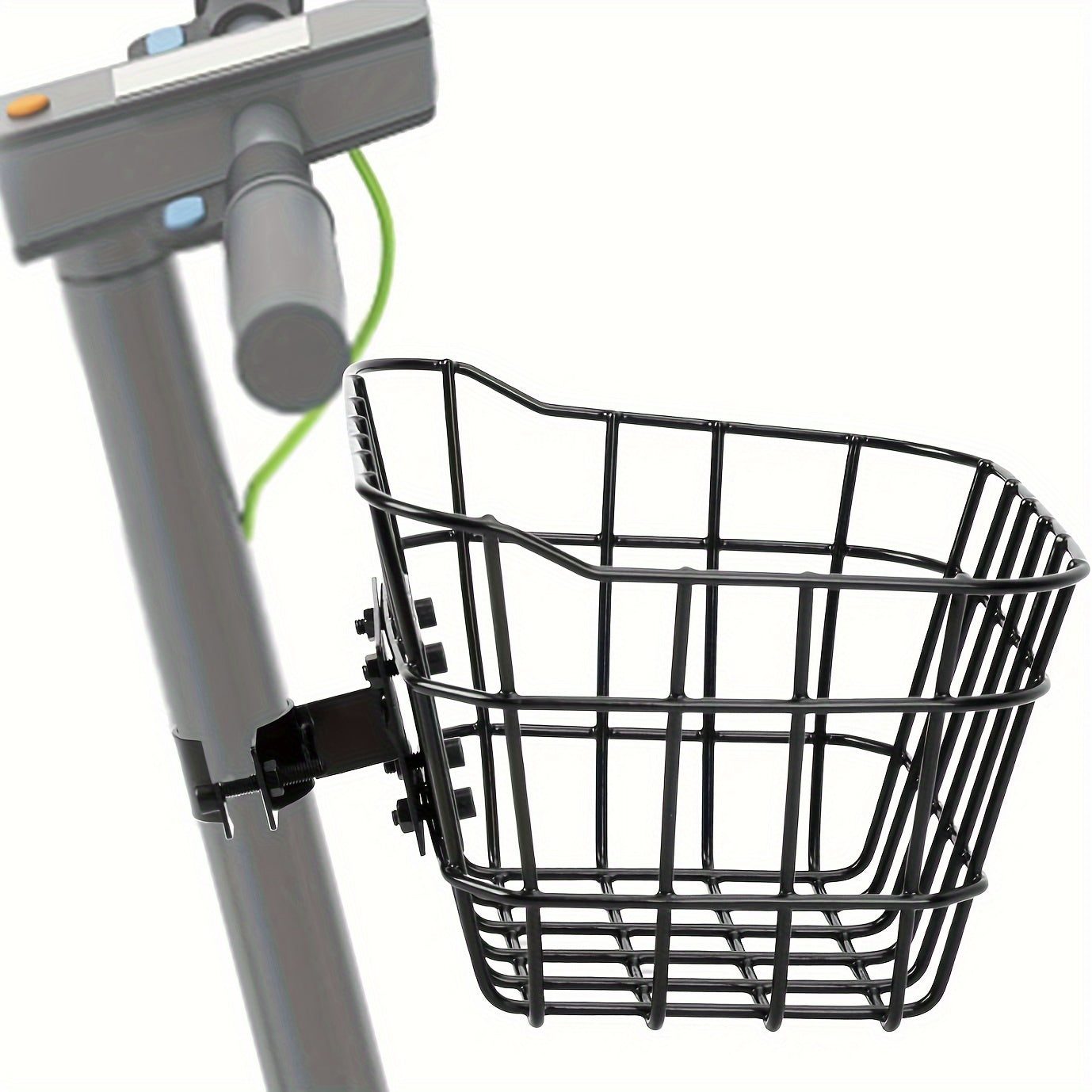 TEMU Bike Front Storage Basket -scooter Basket With Fixed Holder - Durable Iron Construction - Knee Scooter And Kids Small Bike Tricycle Accessories