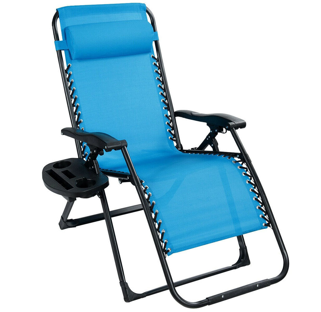 Zero Gravity Oversized Reclining Lounge Chairs (Set of 2) - Light Blue