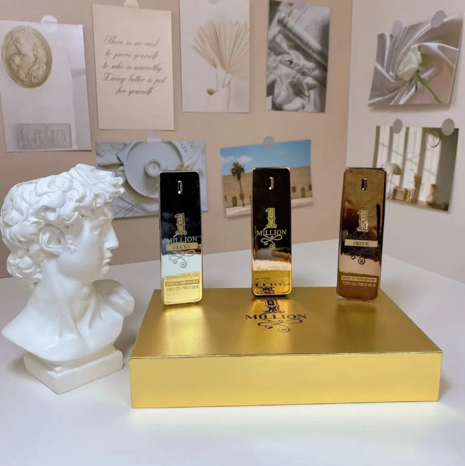 Million Men&#039;s Medium Gift Set: 30ml x 3 Women&#039;s Perfume, Durable Fragrance, Body Spray, Cologne, Fast Shipping