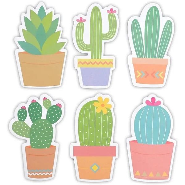 1- Set cactus adhesive notebook - Decorative cactus notepad - Sticky Reminder notes - for office stationery - Teacher Thanks - Fun desktop a