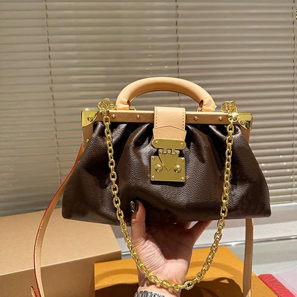 Designer Chain Shoulder Classic Letter Printed Gold Hardware Buckle Cloud Bag Leather Handle Women&#039;s Handbag Wallet High Quality