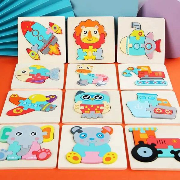Wooden Puzzles Toddler Toys Gifts for 1 2 3 Year Old Boys Girls Animal Jigsaw Puzzles Montessori Toys Early Educational BoardM240817