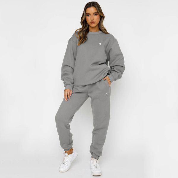 Alosweats Set Hoodie Whiter Women Women Sporty Fitness Tracksuit Letters Imprima Fox Long Sleeve Bandage Tops Sets e Skinny Fox Long Sweat P