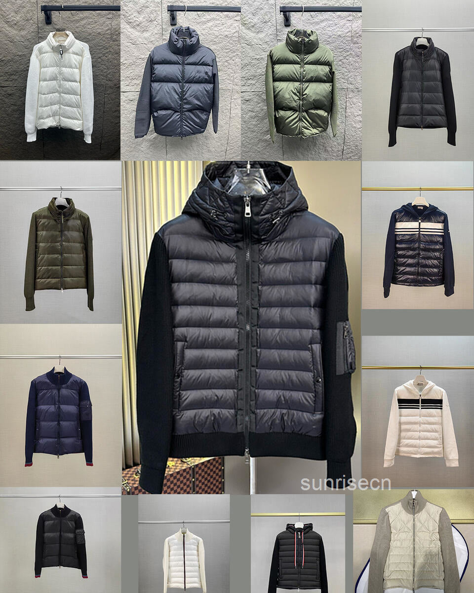 Designer Mens Down Coats Parkas Mens Puffer Jackets Knitted Splice Sweater Women Down Jacket Sweater Casual Jacket Fluffy Coat