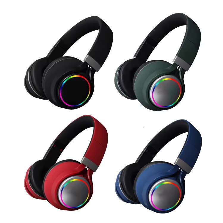 Good Foldable Sweatproof Rechargeable Stereo Hifi Bt Wireless Games Bass Headphone Headset Earbuds with Led Light Glowing --
