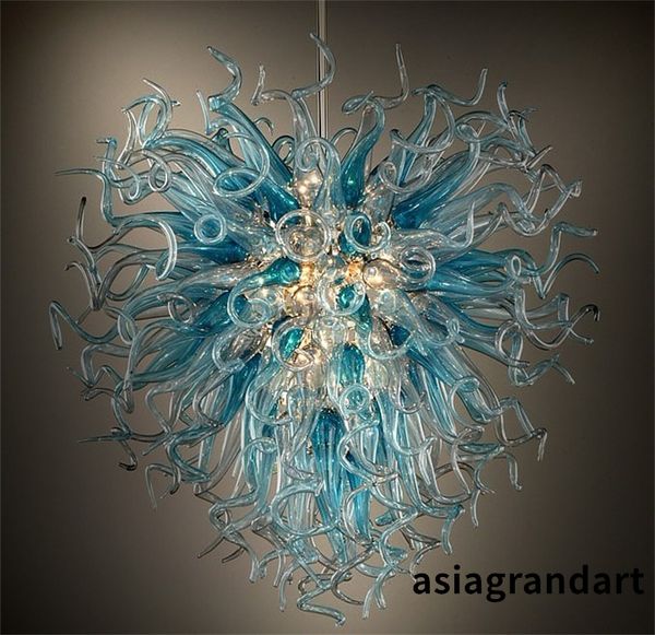 100% Hand Blown Glass Chandelier Blue Pendant Light Modern Art Deco Dale Chihuly Style Glasses Chandelier Italy Designed Lighting Chandelier