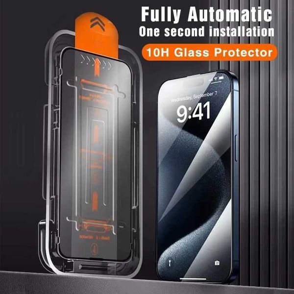 Cell Phone Screen Protectors 10H oil resistant coating dustfree installation privacy screen protector suitable for iPhone 15 14 Plus 13 12 M