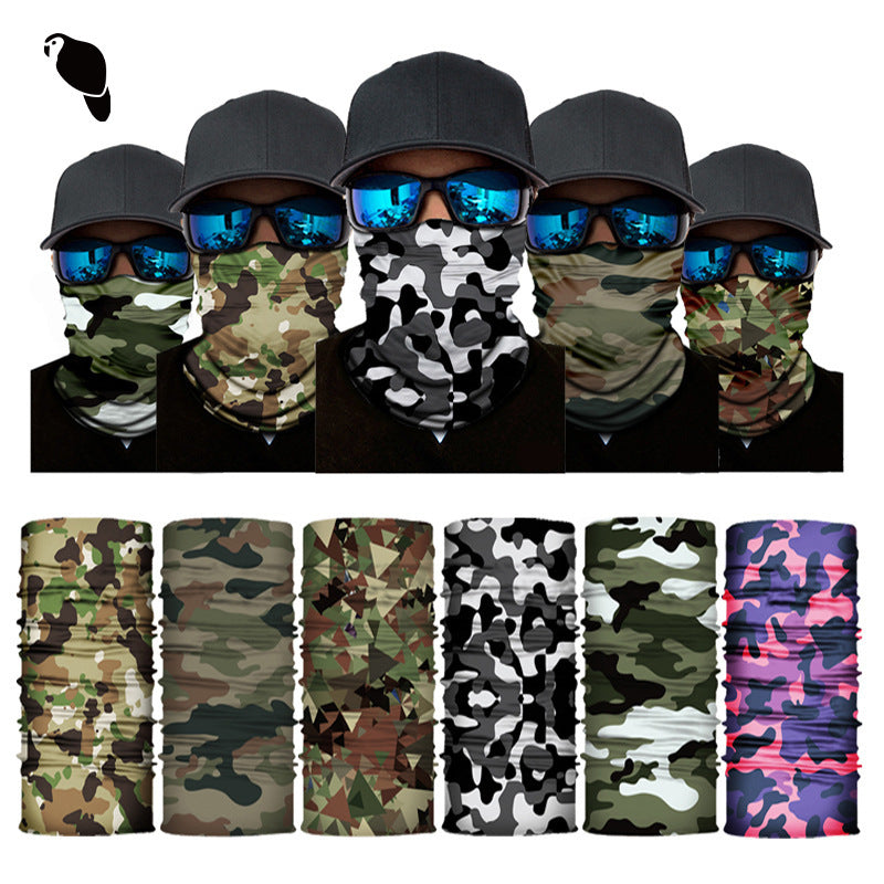 Outdoor Sports Seamless Magic Scarf Cycling Camo Half Face Scarves Bahamas Magic Half Face Mask Men Women Neck Gaiter Polyester Headband Outdoor Par