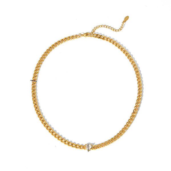 Collares colgantes de circonita cúbica transparente de acero inoxidable