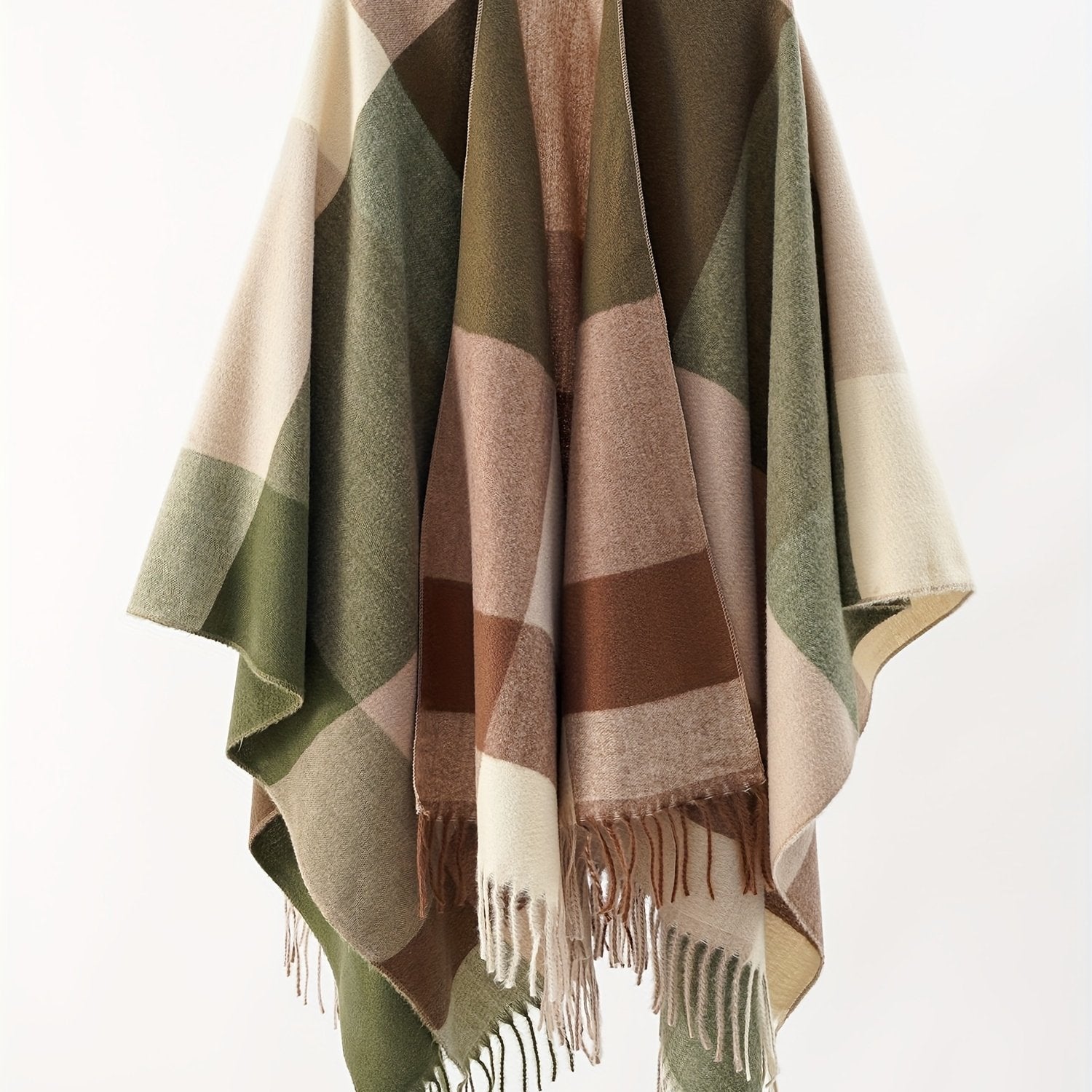 TEMU Women's Plus Size Open Front Cardigan Shawl Cape Sweater Suitable For Autumn And Wear